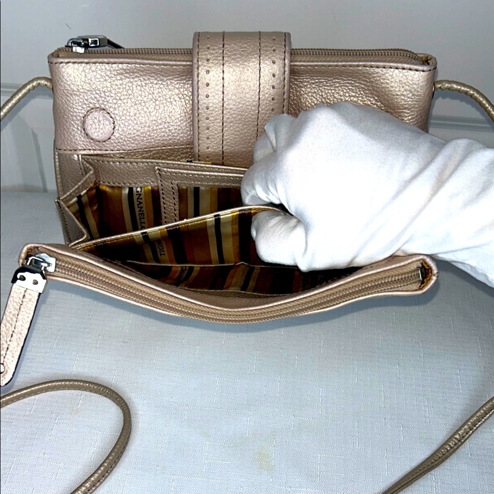 Tignanello Tan and Cream Crossbody with Soft Matte Finish Leather Vintage - Picture 8 of 17